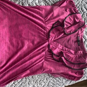 Heart Soul Pink Blouse with Black Trim